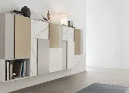 Parete Attrezzata Seta SA2200 in melaminico e laccato opaco di Maronese Acf