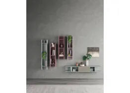 Pensili sospesi in laccato opaco multicolore rosa/azzurro di Orme