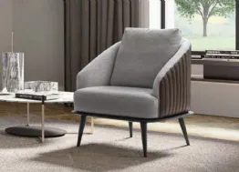Poltrona in tessuto con schienale trapuntato Lala di Le Comfort
