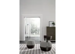 Poltrona Pouf Barrique rivestita ecopelle con schienale o senza di Tomasella