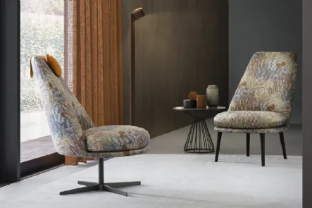 Poltroncina Lord in tessuto con fantasia floreale di Le Comfort