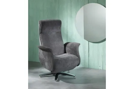 Poltrona relax reclinabile Z005 in tessuto con base cromata di Stones