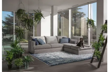 Divano ad angolo in tessuto Glammy di Samoa