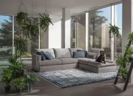 Divano ad angolo in tessuto Glammy di Samoa