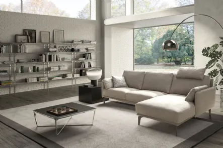 Divano moderno in tessuto con penisola Living Minimal di Samoa