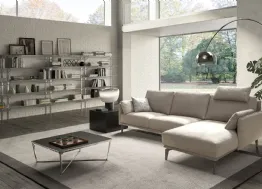 Divano moderno in tessuto con penisola Living Minimal di Samoa