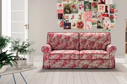 Divano lineare in tessuto con stampa floreale Love di Samoa