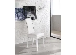 Sedia Anita in ecopelle con gambe in legno di faggio laccato di Stones
