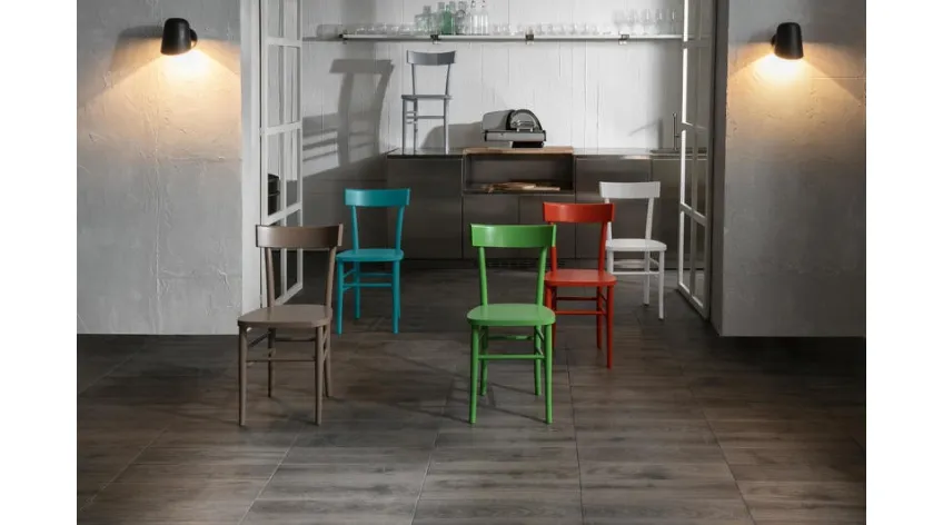 Sedia in legno laccato in vari colori Brera di Stones