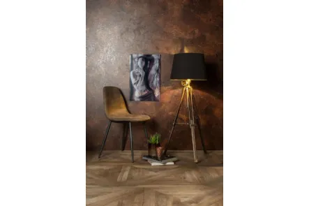 Sedia Brigitte in ecopelle con gambe in metallo di Stones