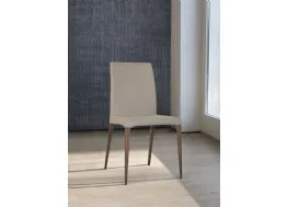 Sedia in tessuto con struttura in Faggio tinto Noce Carlotta di Unico Italia