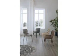 Sedia Detroit imbottita e interamente rivestita in tessuto Soft-Touch vintage di Target Point