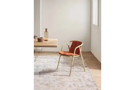 Sedia Ines in tessuto con struttura in acciaio laccato di Bontempi