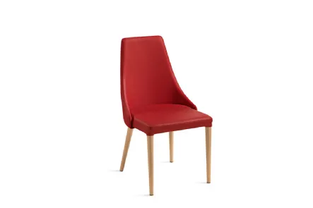 Sedia Evelin Gambe Legno rivestita in pelle di Julia Arredo Cuoio