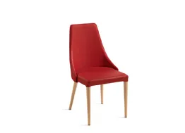 Sedia Evelin Gambe Legno rivestita in pelle di Julia Arredo Cuoio