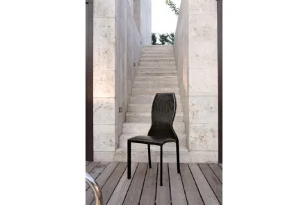 Sedia rivestita in pelle con struttura in acciaio Lady di Unico Italia