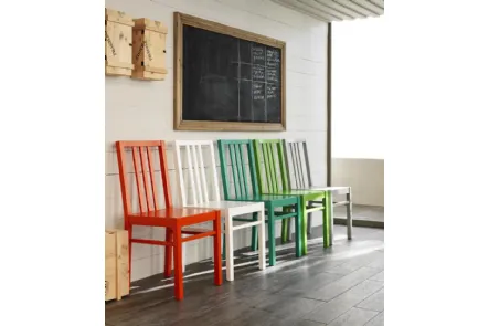 Sedia Mina in legno laccato in vari colori di Stones
