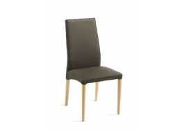 Sedia Regina Gambe Legno con rivestimento in tessuto con schienale trapuntato sul retro di Julia Arredo Cuoio