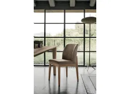 Sedia Salisburgo con struttura in legno verniciato e seduta in morbido tessuto Soft Touch Vintage di Target Point