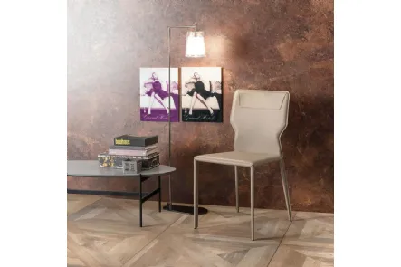 Sedia Kim rivestita in similcuoio di Stones