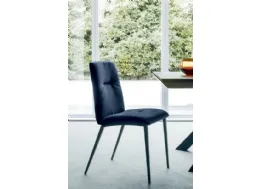 Sedia Luna in tessuto imbottito con gambe in metallo antracite di Sedit