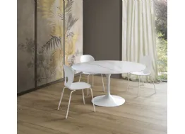 Tavolo rotondo in ceramica con base in acciaio Around di Unico Italia