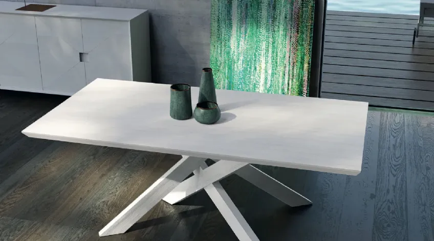 Tavolo Art 1437 Twist in abete spazzolato di Fratelli Mirandola