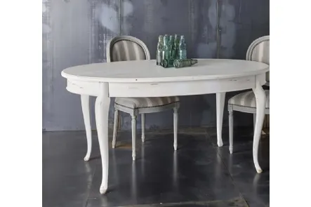 Tavolo ovale allungabile Art 604 Shabby Chic in legno di Fratelli Mirandola