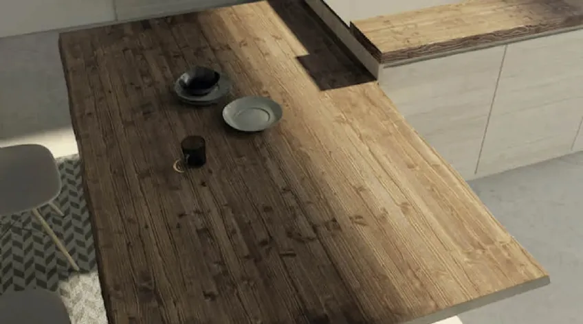 Tavolo Art 822 in legno di abete spazzolato di Fratelli Mirandola