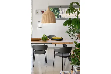 Tavolo allungabile in legno di faggio con top in nobilitato rovere naturale Bold di Connubia