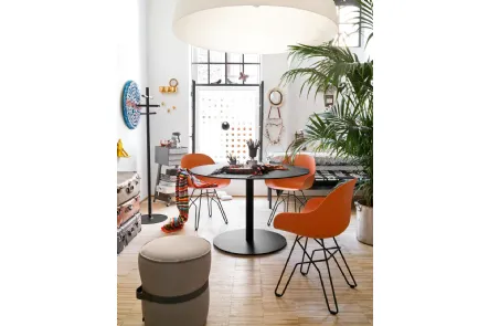 Tavolo rotondo in laminato stratificato con base in metallo Cocktail di Connubia