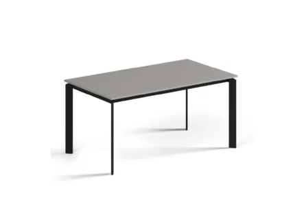 Tavolo allungabile con piano in laminato e struttura in metallo brunito Daniel di Orme