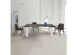Tavolo rettangolare in vetro ceramica e base in alluminio verniciato Inedito di Unico Italia