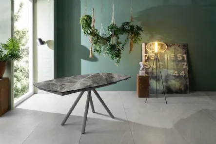 Tavolo allungabile con top in ceramica su vetro Kyoto Four 02 di Stones