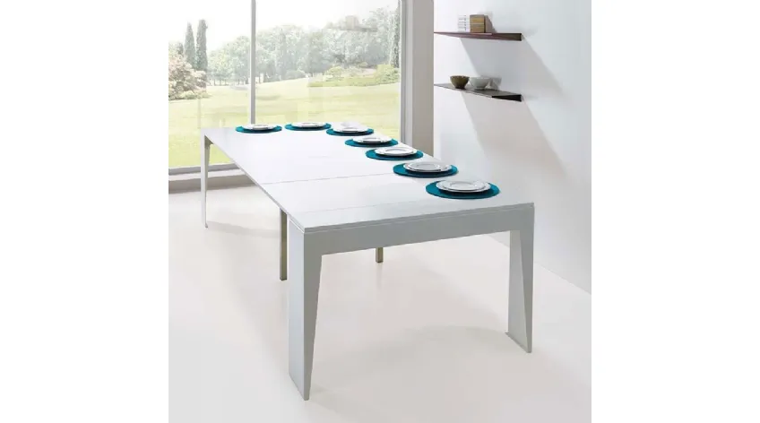 Tavolo Consolle allungabile con top e 4 allunghe in laminato ecologico Marvel di Pezzani