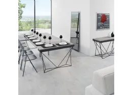 Tavolo consolle allungabile in laminato ecologico e acciaio Excel di Pezzani
