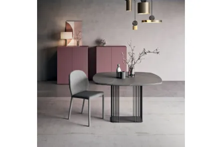 Tavolo di design da 4 posti con piano in marmo Sambuco di Orme