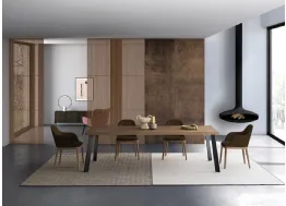 Tavolo Seattle in Rovere massello con gambe in ferro Devina Nais