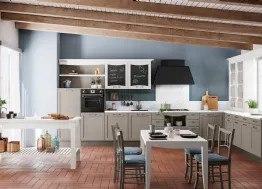 Cucina Classica angolare Aurea in Frassino laccato Grigio Reale e Bianco di Creo