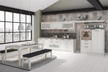 Cucina Classica Aurea finitura Laccato Bianco di Creo