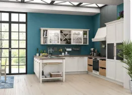 Cucina Classica angolare Contempo in Frassino laccato Bianco di Creo