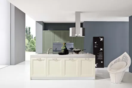 Cucina Classica Country 11 Magnolia e Grigio Muschio di GM Cucine