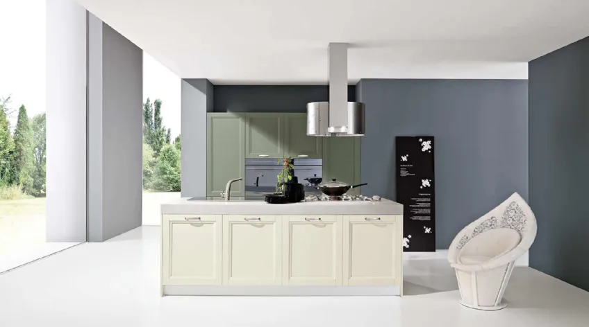 Cucina Classica Country 11 Magnolia e Grigio Muschio di GM Cucine