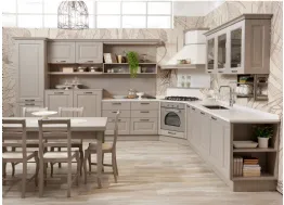 Cucina Classica angolare Oprah in legno massello laccato Cammello di Creo