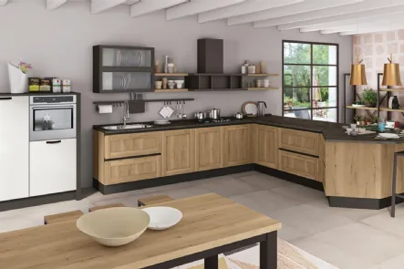 Cucina Classia Kyra Telaio finitura Rovere Naturale Vintage di Creo