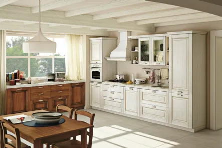 Cucina Classica Oprah in massello tinto Noce e Bianco Antico di Creo