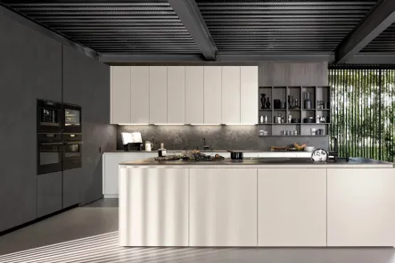 Cucina Design lineare Lain Project 3 in laccato opaco di Euromobil