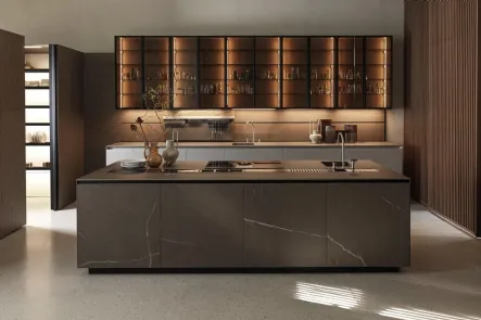 Cucina Design lineare Telero Project 2 in gres di Euromobil
