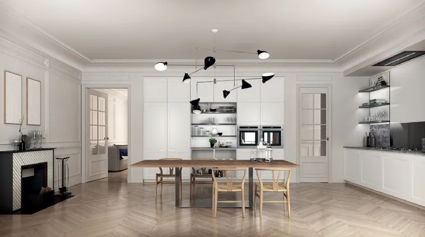 Cucina Design lineare Filò Project 2 in laccato opaco Bianco di Euromobil