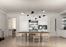 Cucina Design lineare Filò Project 2 in laccato opaco Bianco di Euromobil